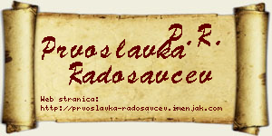 Prvoslavka Radosavčev vizit kartica